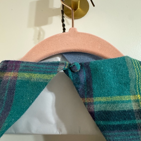 Green Plaid Tie Back Mini Dress - Picture 6 of 7